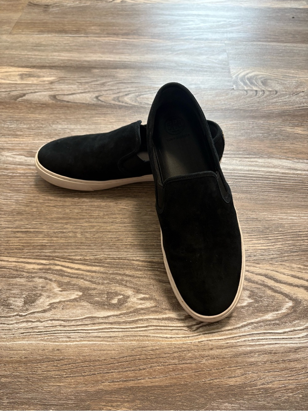 Tory Burch Black Suede Max Slip On Casual Sneakers 9